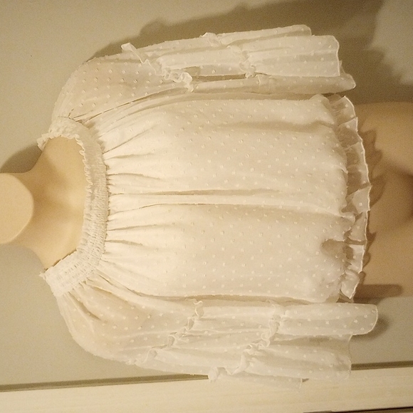 Polka dot off shoulder see through top - Picture 1 of 5